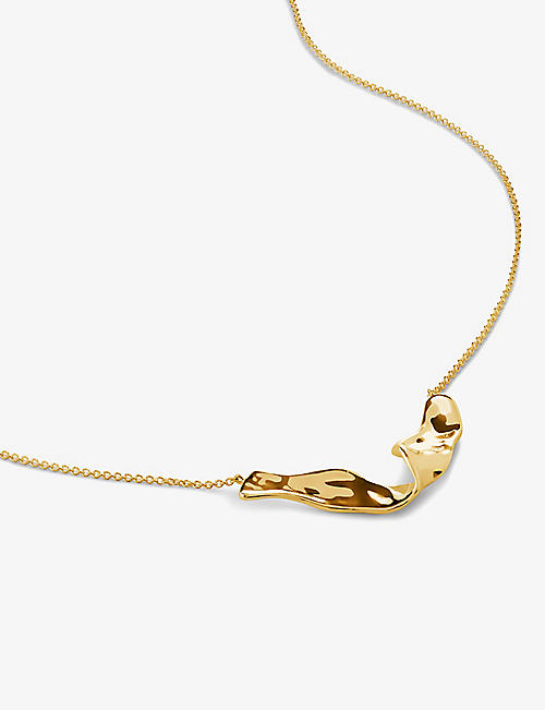 MONICA VINADER: The Wave 18ct yellow gold-plated vermeil sterling-silver pendant necklace