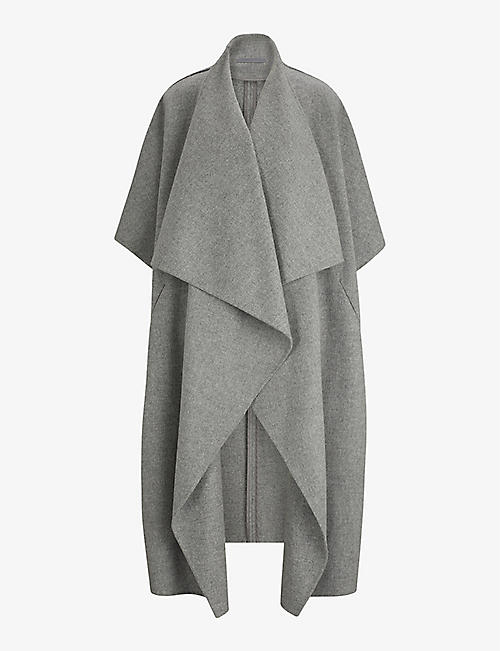 BOSS: BOSS x Naomi Campbell waterfall-front wool coat