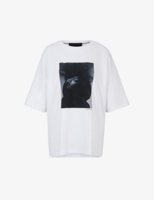 BOSS: BOSS x Naomi Campbell graphic-print relaxed-fit cotton-jersey T-shirt