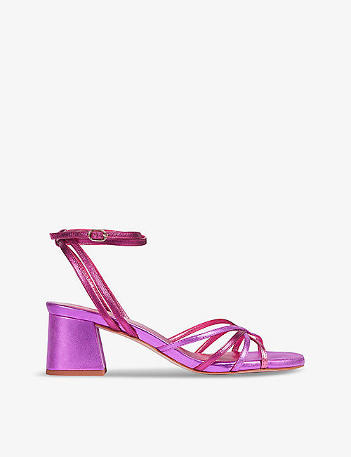 LK BENNETT: Starlet metallic-leather heeled sandals
