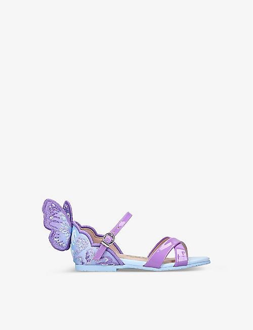 SOPHIA WEBSTER: Kids' Chiara butterfly-embellished leather sandals