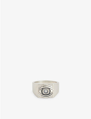 SERGE DENIMES: Eye-engraved 925 sterling-silver ring