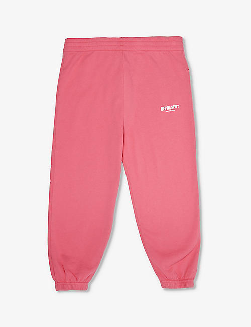 REPRESENT: Logo-print relaxed-fit cotton-jersey jogging bottoms 4-6 years
