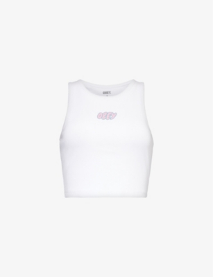 OBEY: Bubble logo-print cotton-jersey top
