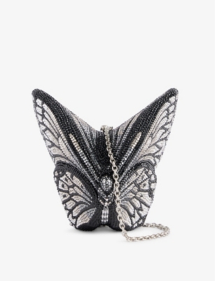 JUDITH LEIBER COUTURE: Butterfly crystal-embellished brass clutch-bag