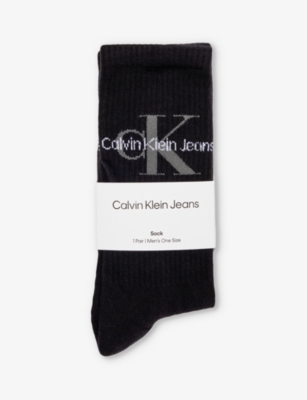 CALVIN KLEIN: Branded crew-length cotton-blend socks