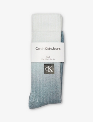 CALVIN KLEIN: Brand-patch gradient cotton-blend socks