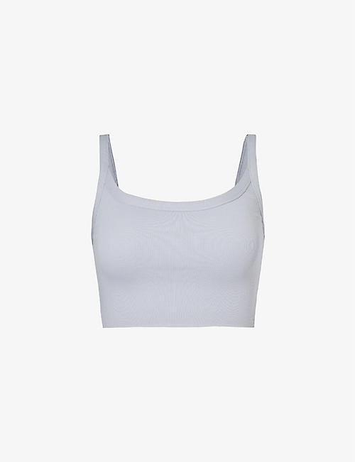 GYMSHARK: Everywear Comfort logo-print ribbed stretch cotton-blend jersey top