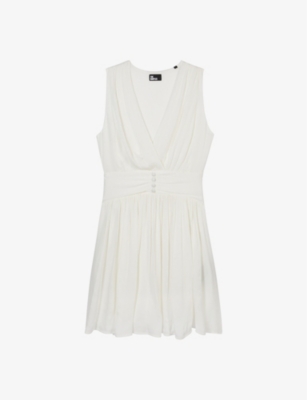 THE KOOPLES: V-neck fitted-waist woven mini dress