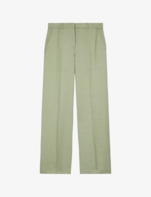 THE KOOPLES: Pressed-crease straight-leg mid-rise linen-blend trousers