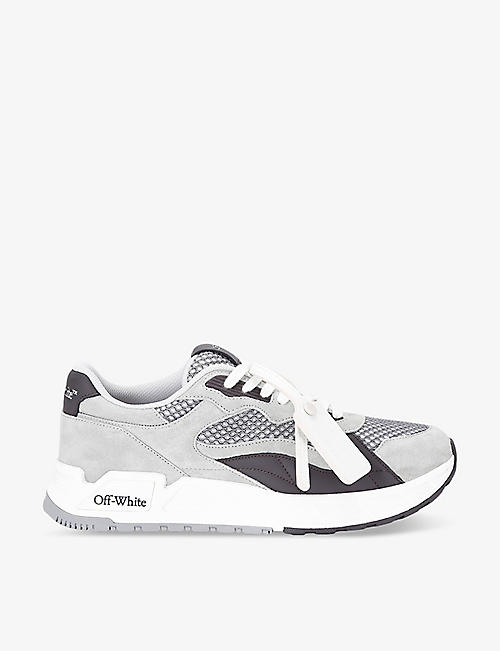 OFF-WHITE C/O VIRGIL ABLOH: Kick Off tag-embellished leather low-top trainers