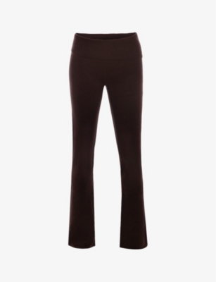 HOUSE OF CB: Ama straight-leg mid-rise knitted trousers