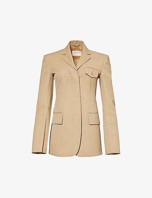SPORTMAX: Enrico padded-shoulder cotton-blend blazer