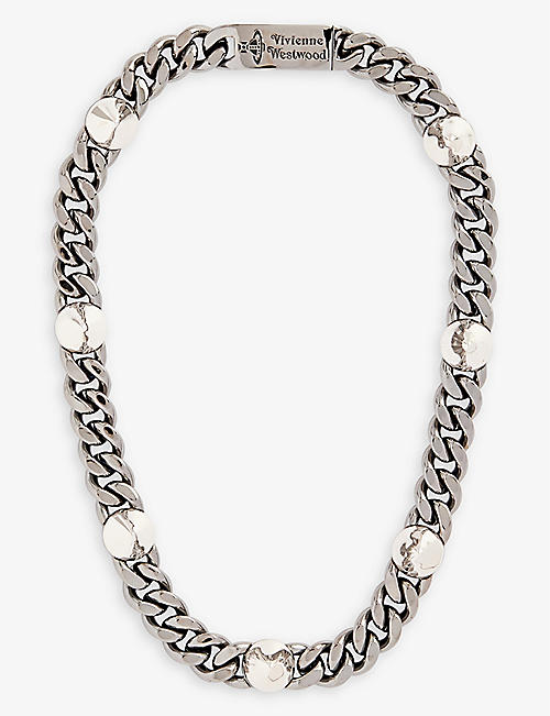 VIVIENNE WESTWOOD: Elettra stud-embellished brass necklace