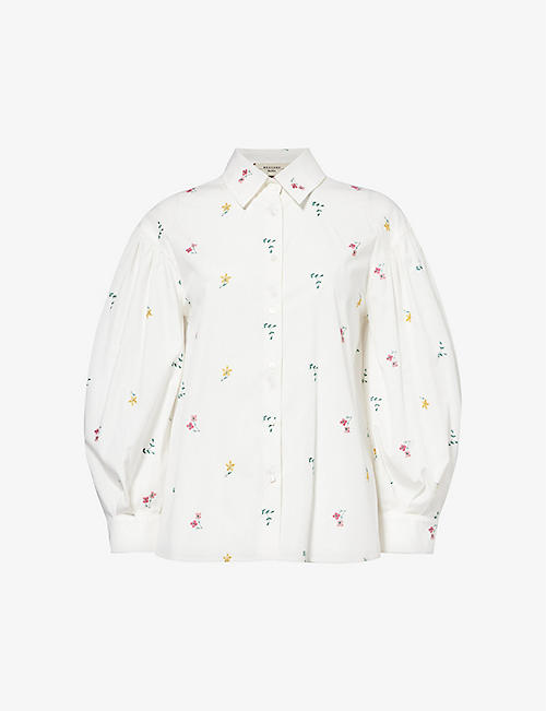WEEKEND MAX MARA: Villar floral-embroidered cotton shirt