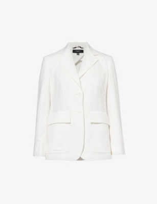 WEEKEND MAX MARA: Dattero single-breasted cotton and linen-blend blazer