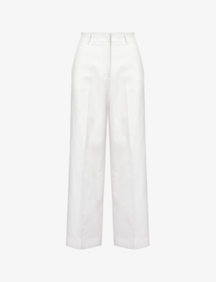 WEEKEND MAX MARA: Zircone wide-leg mid-rise cotton and linen-blend trousers