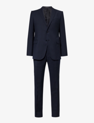 EMPORIO ARMANI: Notched-lapel regular-fit single-breasted virgin-wool suit