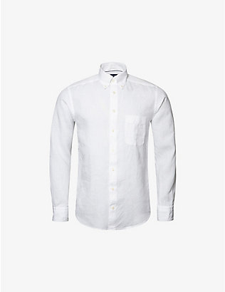 ETON: Buttoned-collar slim-fit linen shirt
