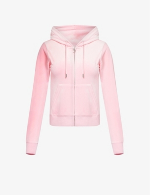 JUICY COUTURE: Robertson logo-embellished velour hoody