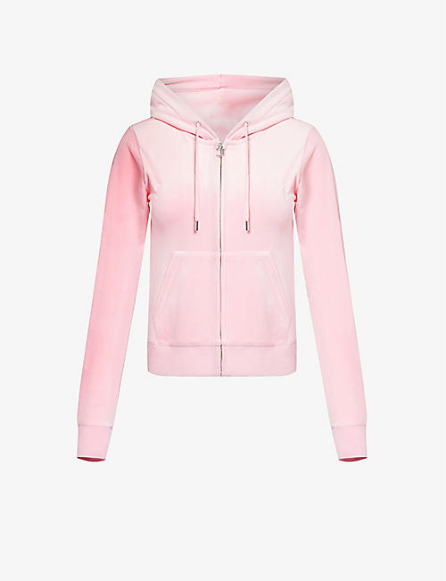 JUICY COUTURE: Robertson logo-embellished velour hoody