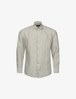 ETON: Striped slim-fit linen shirt