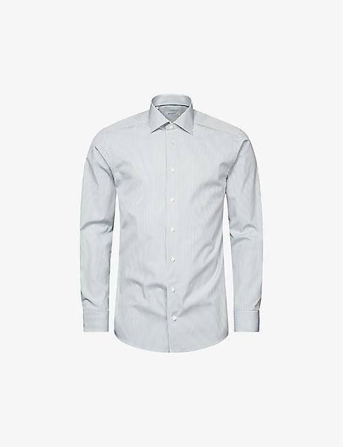 ETON: Elevated striped regular-fit cotton-poplin shirt