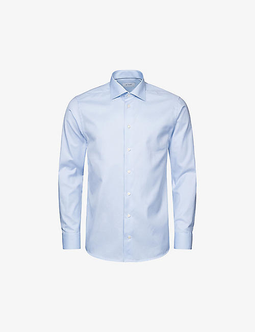 ETON: Signature Twill pin-dot regular-fit cotton shirt