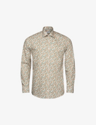 ETON: Printed regular-fit cotton-blend shirt
