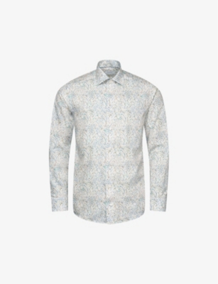 ETON: Paisley-print regular-fit cotton-blend shirt