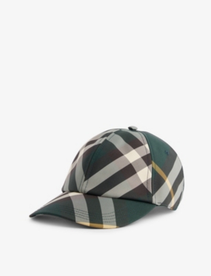 BURBERRY: Check-pattern twill cap