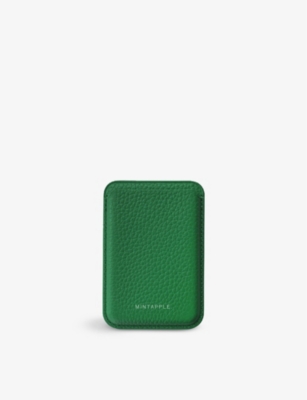 MINTAPPLE: Logo-embossed MagSafe leather wallet