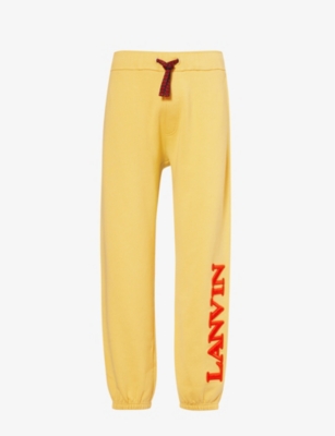 LANVIN: Brand-embroidered drawstring-waistband cotton-jersey jogging bottoms