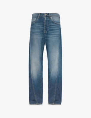 LANVIN: Twisted-seam contrast-stitch regular-fit jeans