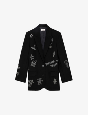 ZADIG&VOLTAIRE: Viva diamante-embellished stretch-woven blazer