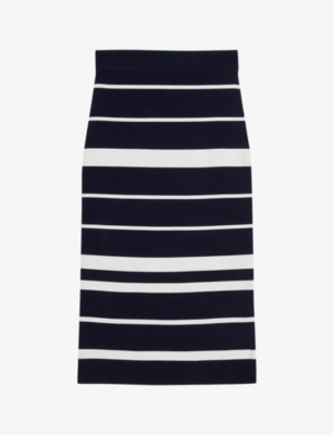 TED BAKER: Emiliha stripe stretch-knit midi skirt