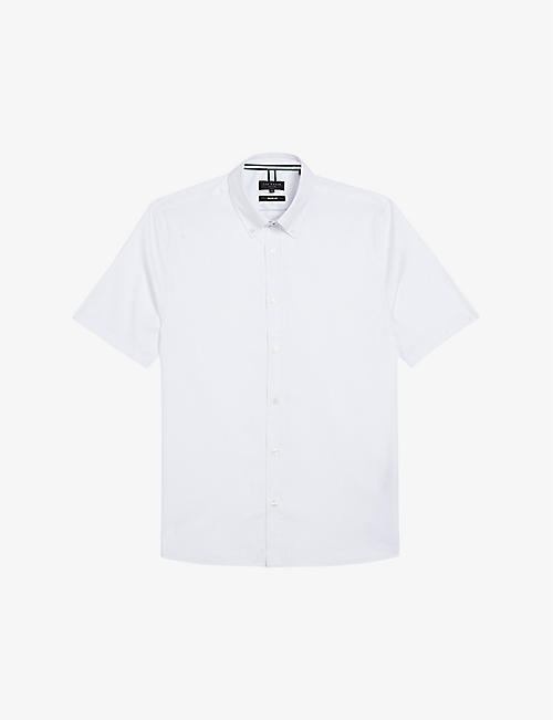 TED BAKER: Aldgte slim-fit short-sleeve cotton shirt