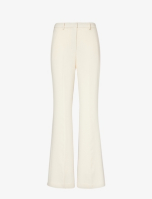 THEORY: Pressed-crease straight-leg id-rise crepe trousers