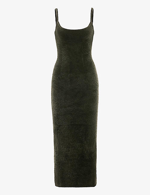 HOUSE OF CB: Fayette brushed-texture stretch-woven maxi dress