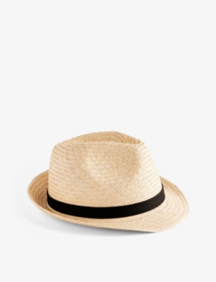 TED BAKER: Panns webbing-trim straw trilby hat