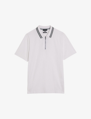 TED BAKER: Orbite contrast-trim stretch-cotton polo shirt