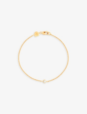ASTRID & MIYU: Essential 18ct yellow gold-plated recycled sterling-silver and zirconia charm bracelet