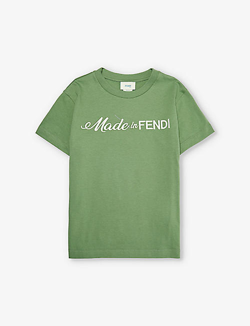 FENDI: Slogan-print short-sleeve cotton-jersey T-shirt 6-12 years