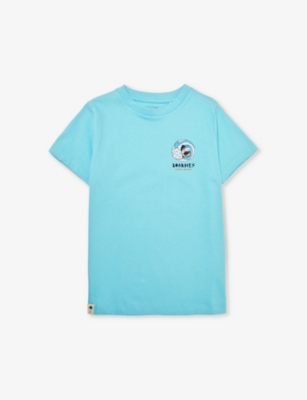 BOARDIES: Sharky Waters logo-print organic cotton-jersey T-shirt 3-13 years