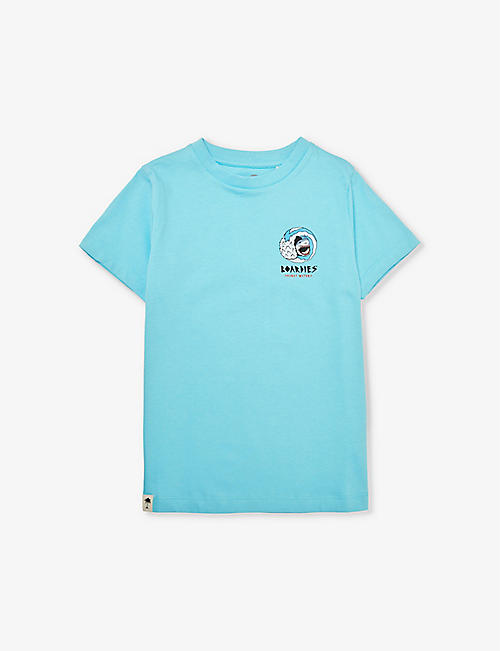 BOARDIES: Sharky Waters logo-print organic cotton-jersey T-shirt 3-13 years