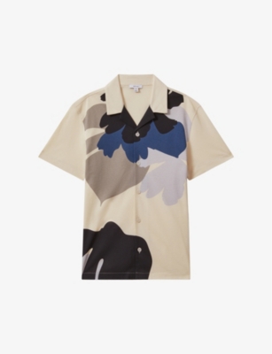 REISS: Parc floral-print cotton shirt