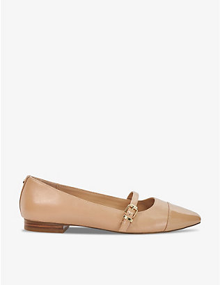 DUNE: Habits contrast leather mary-jane flats