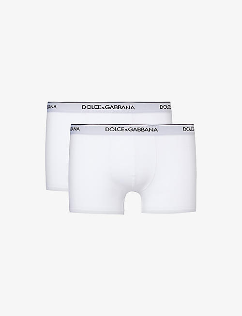 DOLCE & GABBANA: Logo-waistband pack of two stretch-cotton boxers