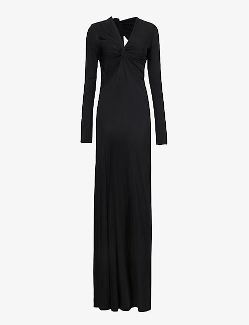 VICTORIA BECKHAM: Twist-front cut-out stretch-woven maxi dress