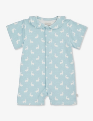 THE LITTLE TAILOR: Bunny-print Peter Pan-collar cotton-jersey romper 3-18 months